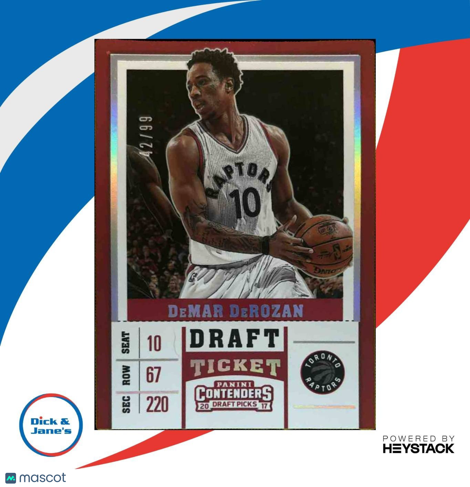 2017-18 Panini Contenders Draft DeMar DeRozan Ticket Variation /99 #12 Raptors - Sports Cards