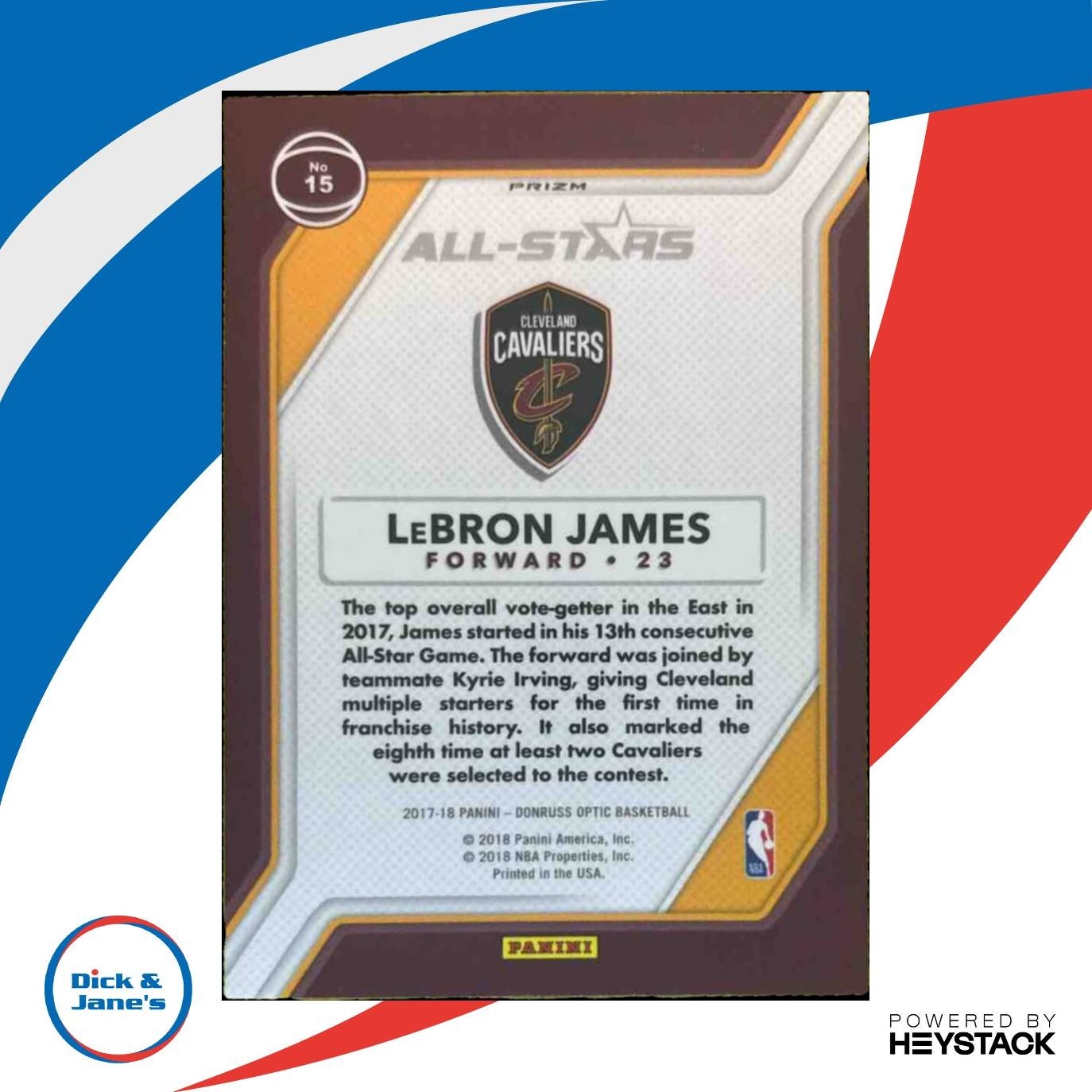 2017-18 Panini Donruss Optic LeBron James All Stars #15 Cleveland Cavaliers - Sports Cards