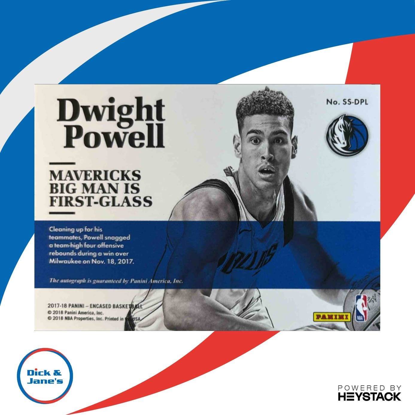 2017-18 Panini Encased Dwight Powell Scripted Signatures /99 Auto Mavericks - Sports Cards