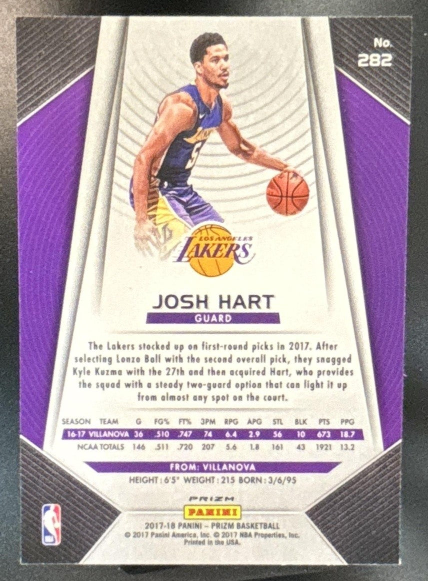 2017-18 Panini Prizm Josh Hart Red White and Blue #282 RC Los Angeles Lakers - Sports Cards