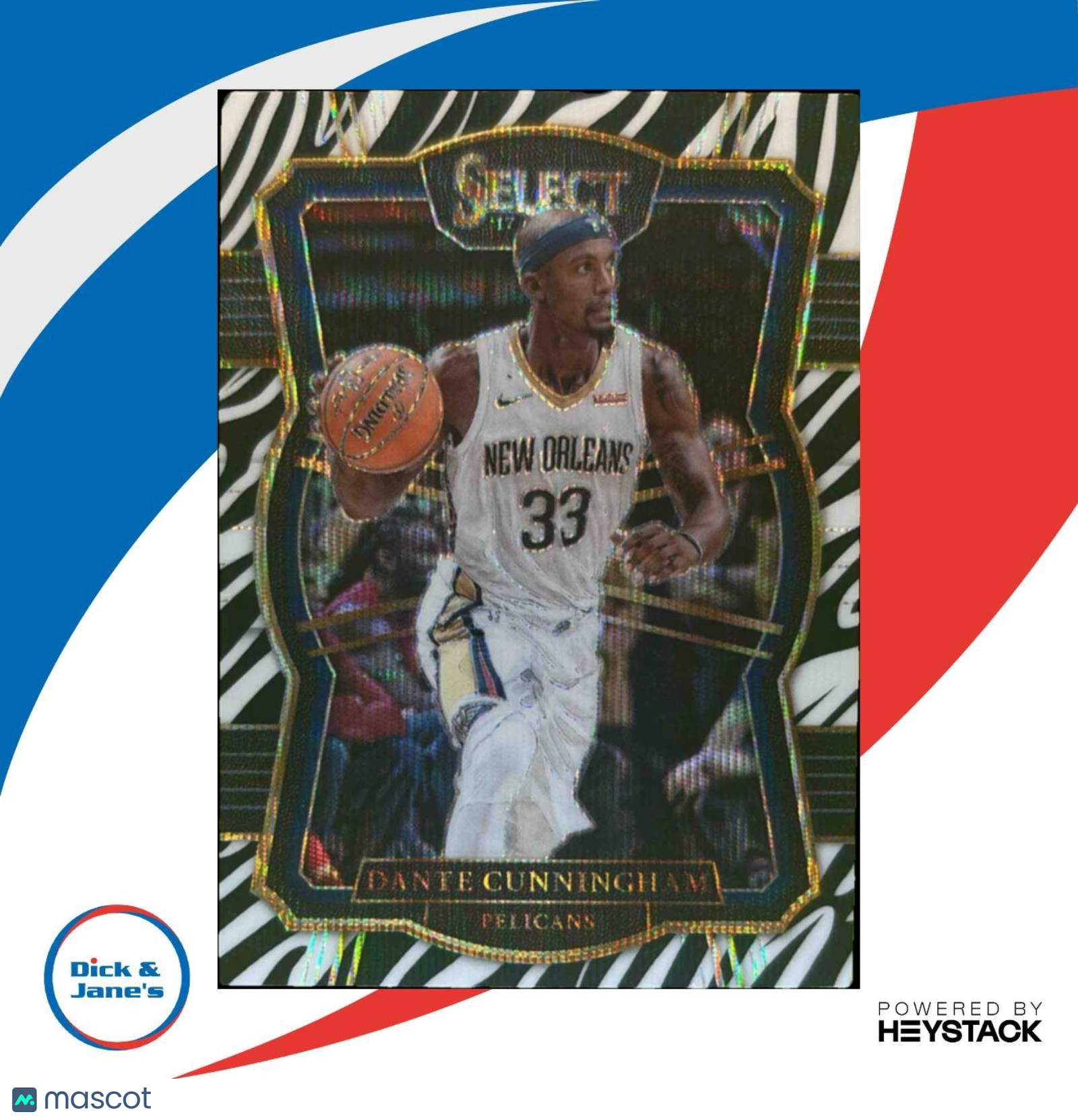 2017-18 Panini Select Dante Cunningham Zebra Prizms #173 New Orleans Pelicans - Sports Cards