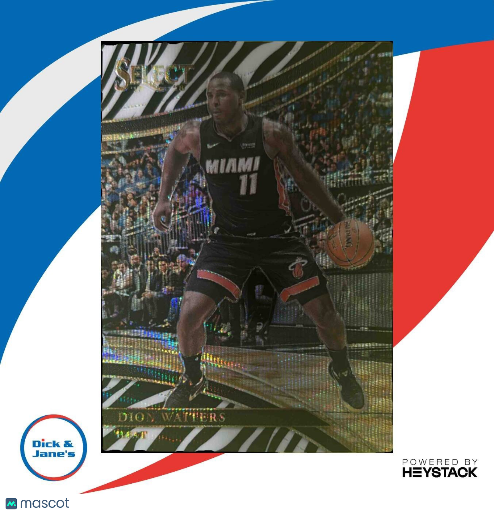 2017-18 Panini Select Dion Waiters Zebra Prizms #277 Courtside Miami Heat - Sports Cards