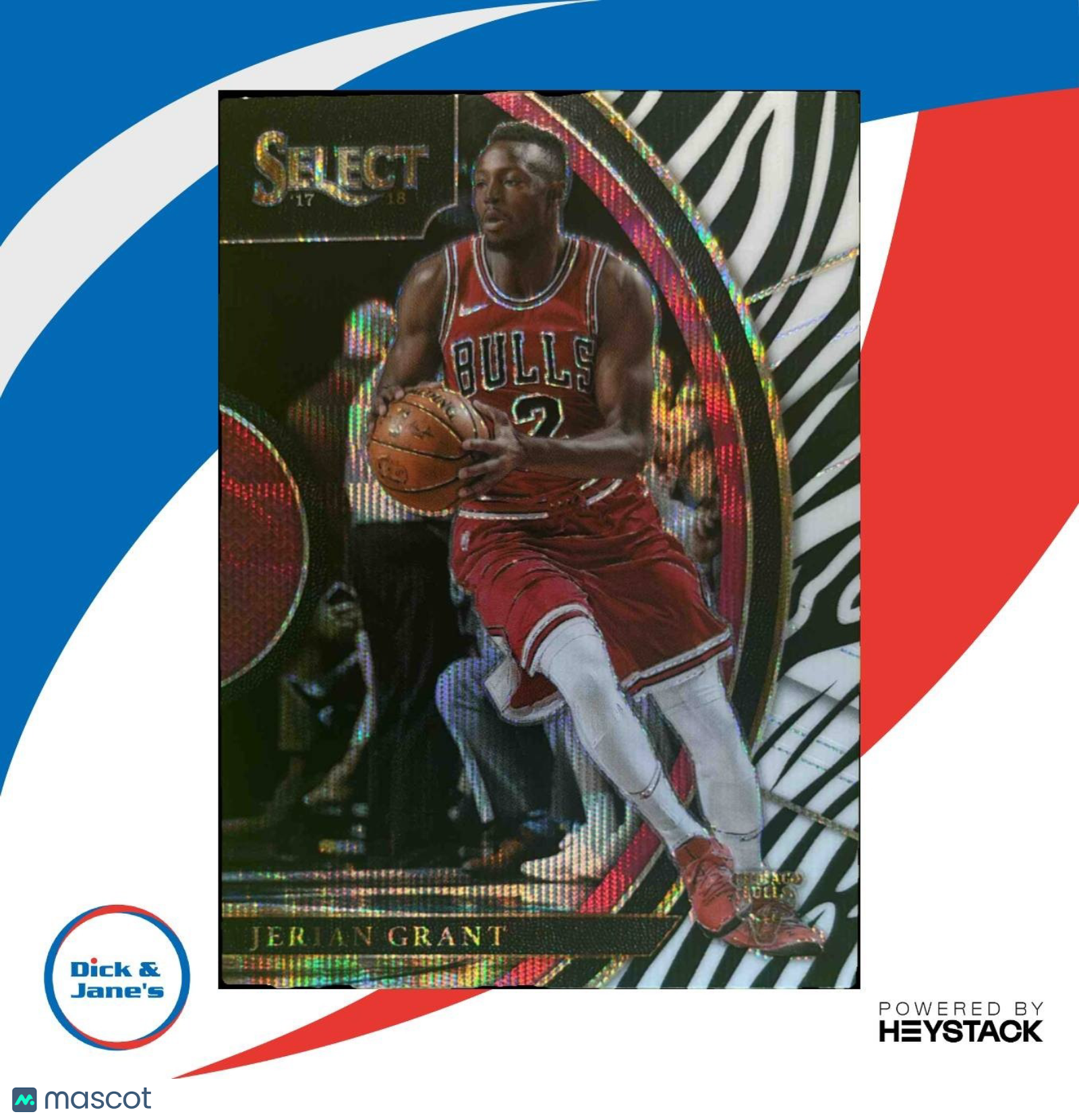2017-18 Panini Select Jerian Grant Zebra Prizms #5 Concourse Chicago Bulls - Sports Cards