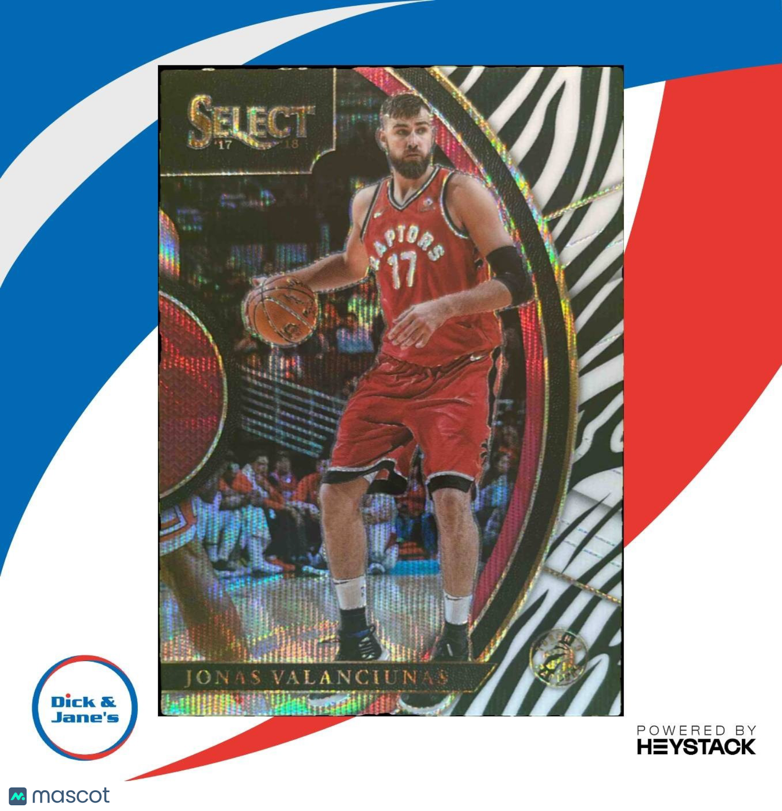 2017-18 Panini Select Jonas Valanciunas Zebra Prizms #75 Toronto Raptors - Sports Cards