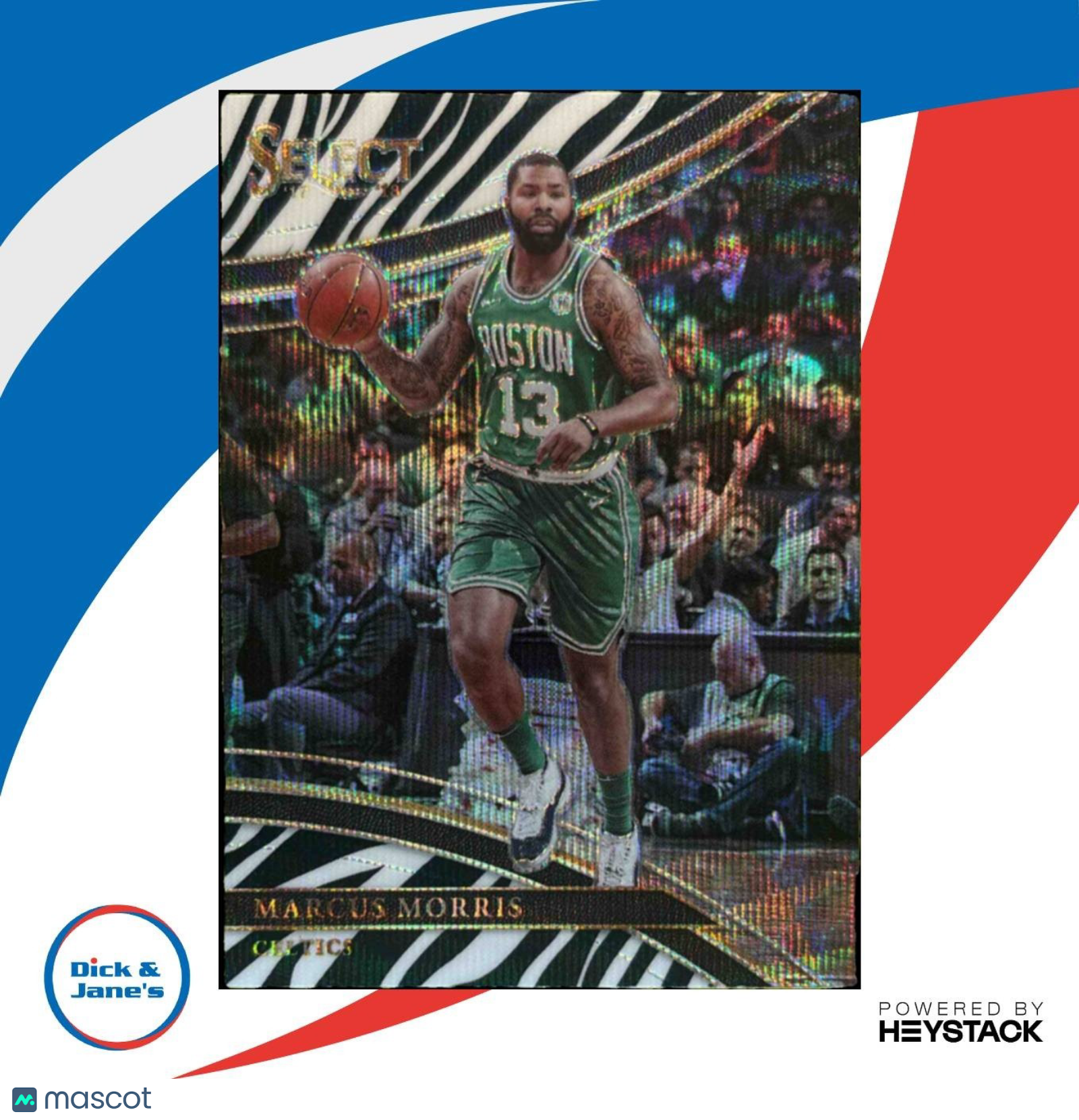 2017-18 Panini Select Marcus Morris Zebra Prizms #260 Courtside Boston Celtics - Sports Cards