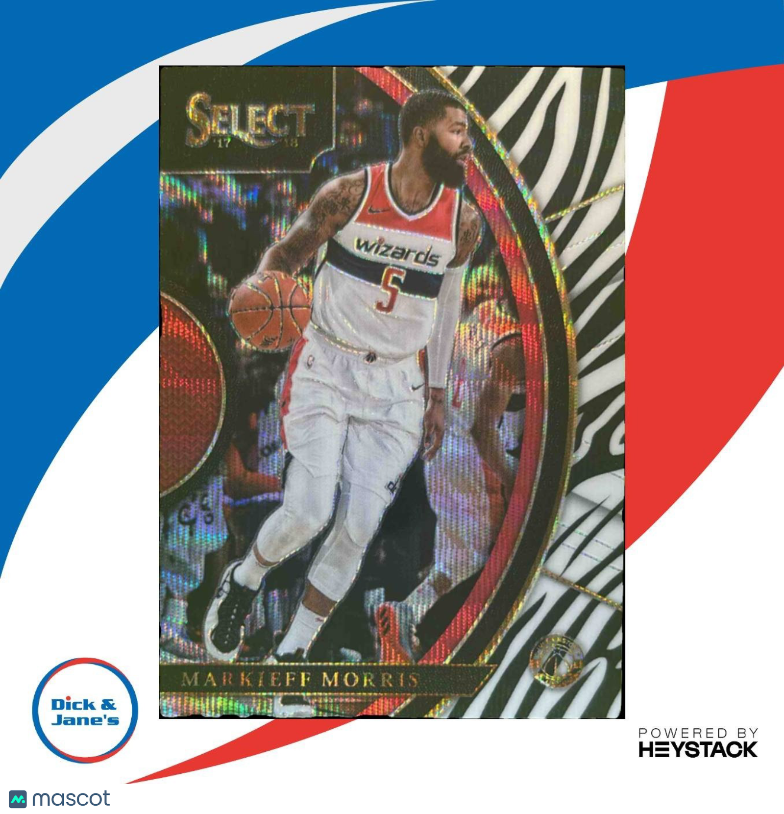 2017-18 Panini Select Markieff Morris Zebra Prizms #58 Washington Wizards - Sports Cards