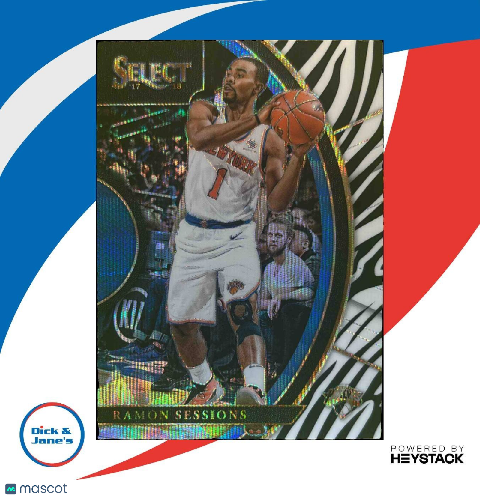 2017-18 Panini Select Ramon Sessions Zebra Prizms #70 Concourse New York Knicks - Sports Cards