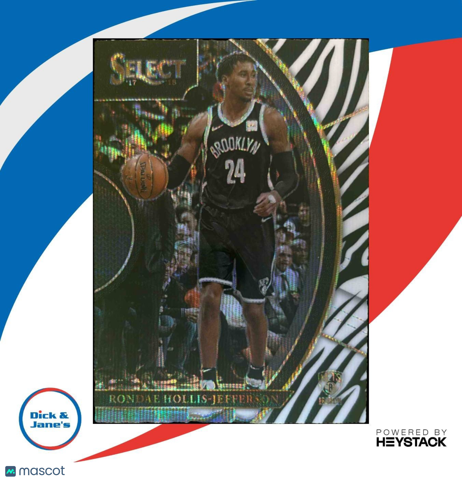2017-18 Panini Select Rondae Hollis-Jefferson Zebra Prizms #12 Brooklyn Nets - Sports Cards