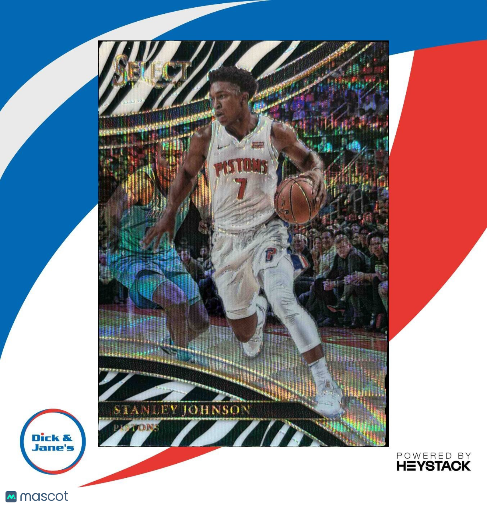 2017-18 Panini Select Stanley Johnson Zebra Prizms #286 Courtside Pistons - Sports Cards