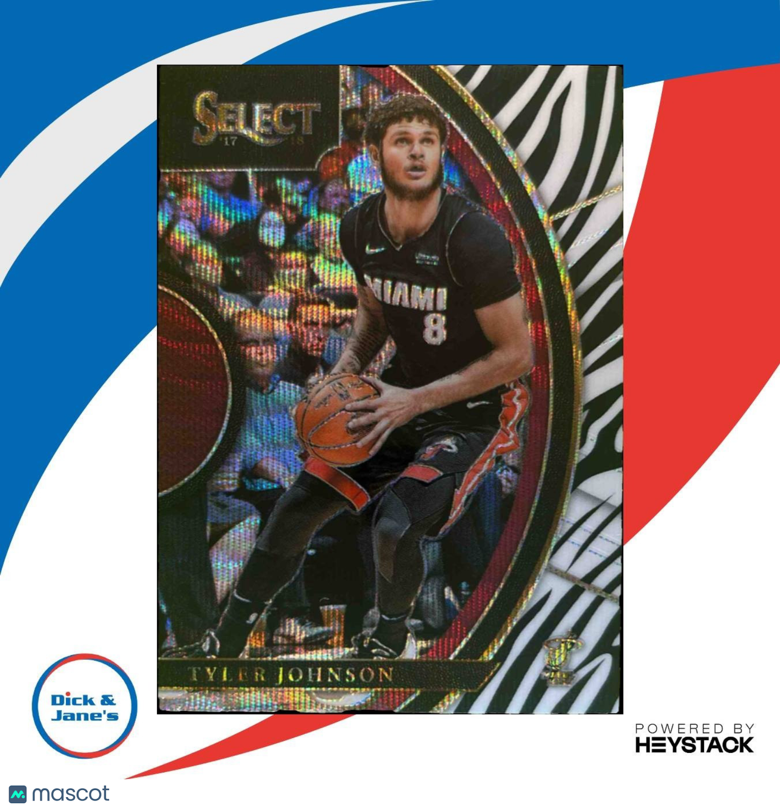 2017-18 Panini Select Tyler Johnson Zebra Prizms #14 Concourse Miami Heat - Sports Cards