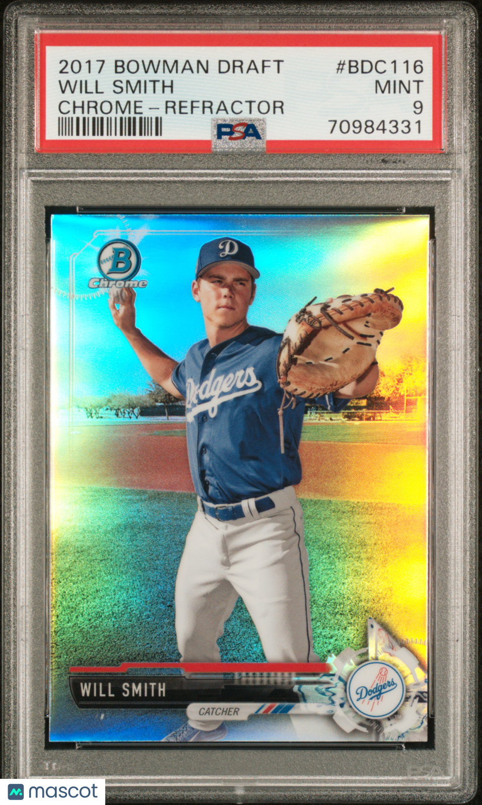 2017 Bowman Draft Will Smith Chrome Refractor #BDC116 PSA 9 Los Angeles Dodgers - Graded Sports Cards
