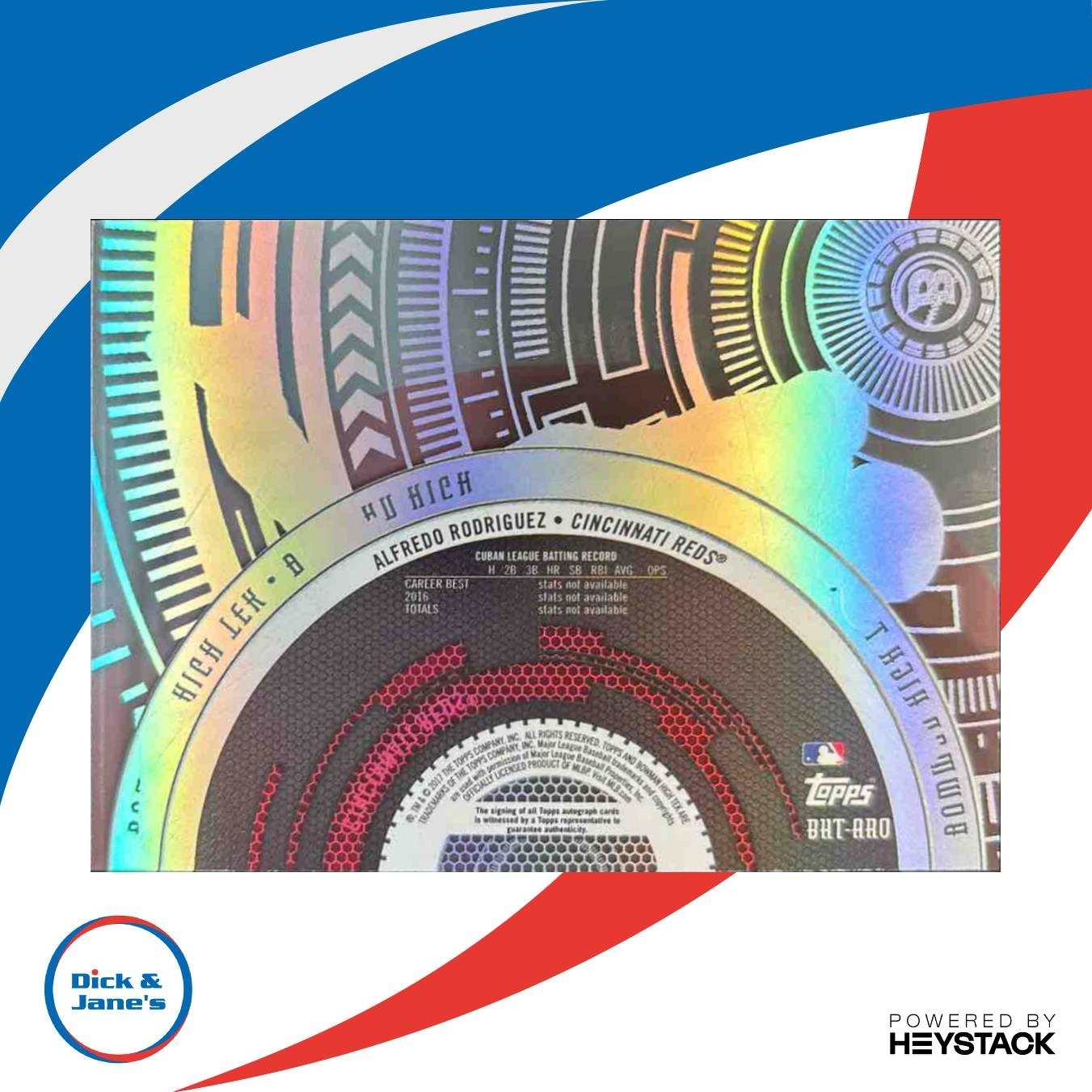 2017 Bowman High Tek Alfredo Rodriguez Auto #BHT-ARO Cincinnati Reds - Sports Cards