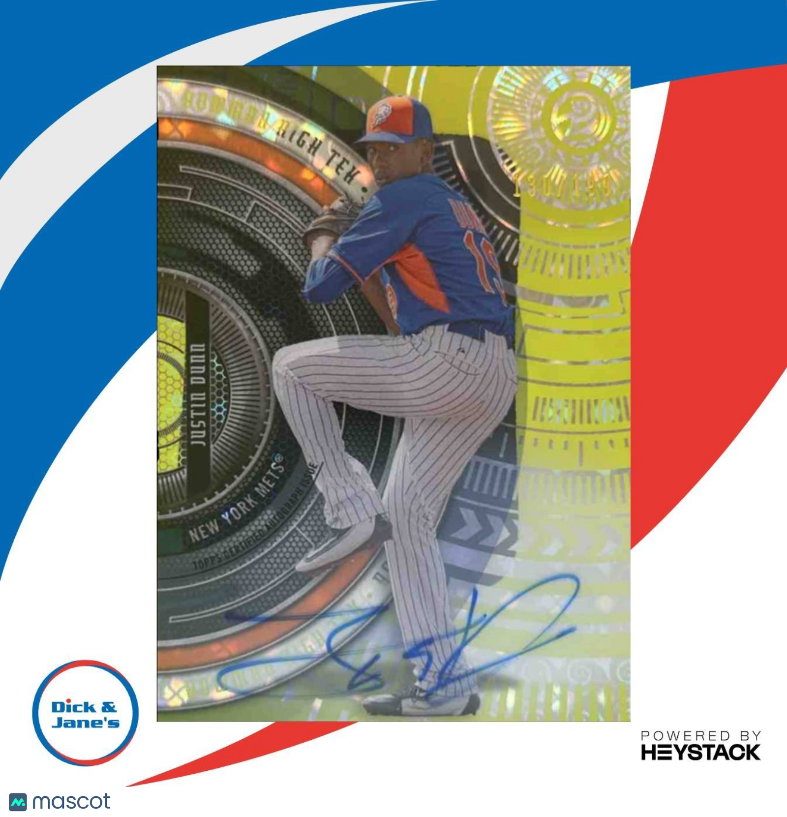 2017 Bowman High Tek Justin Dunn Pattern 4 Circuit Board #BHT-JD New York Mets - Sports Cards