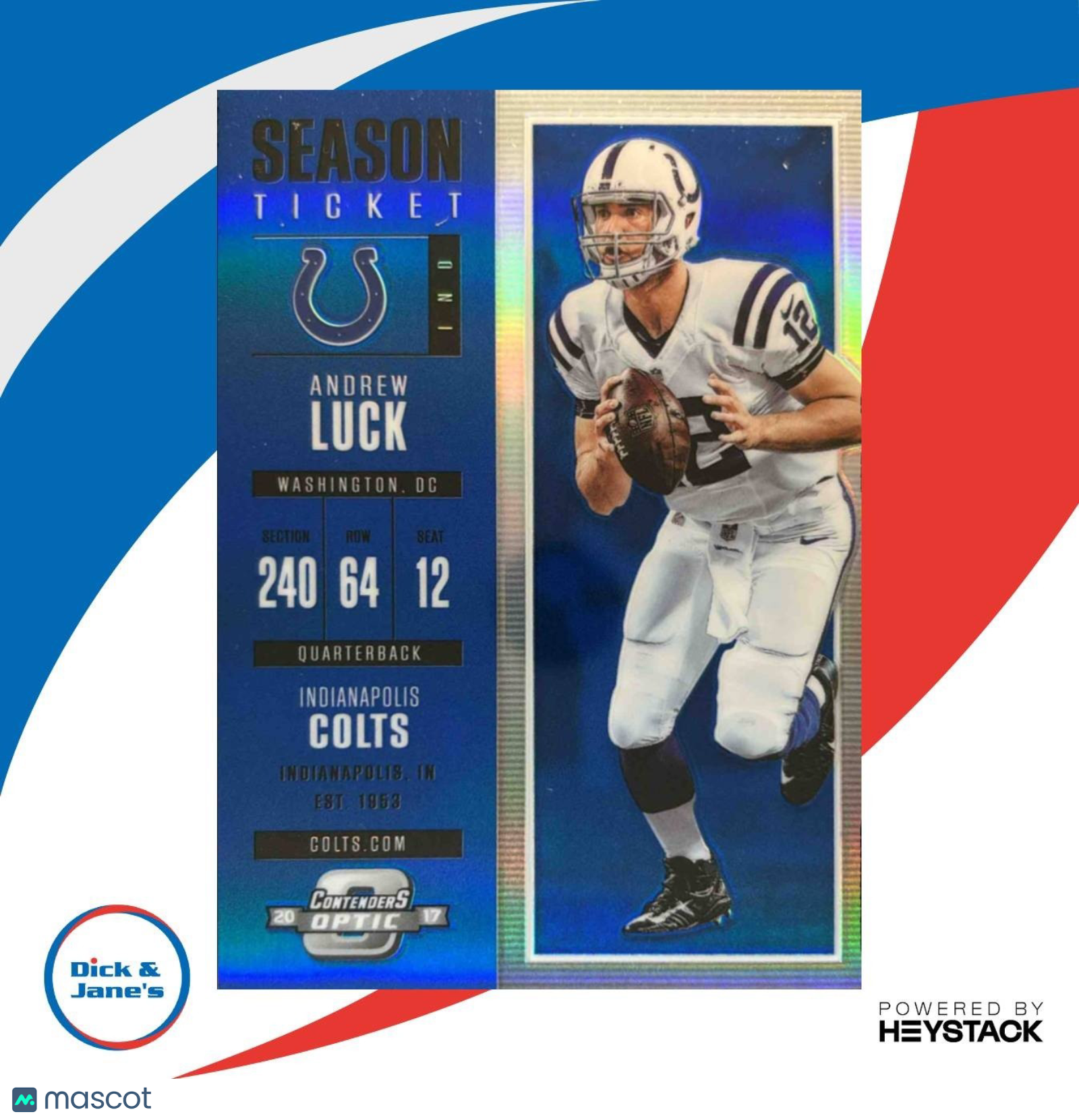 2017 Contenders Optic Andrew Luck Blue 66/99 #16 Season Ticket COLOR MATCH - Sports Cards