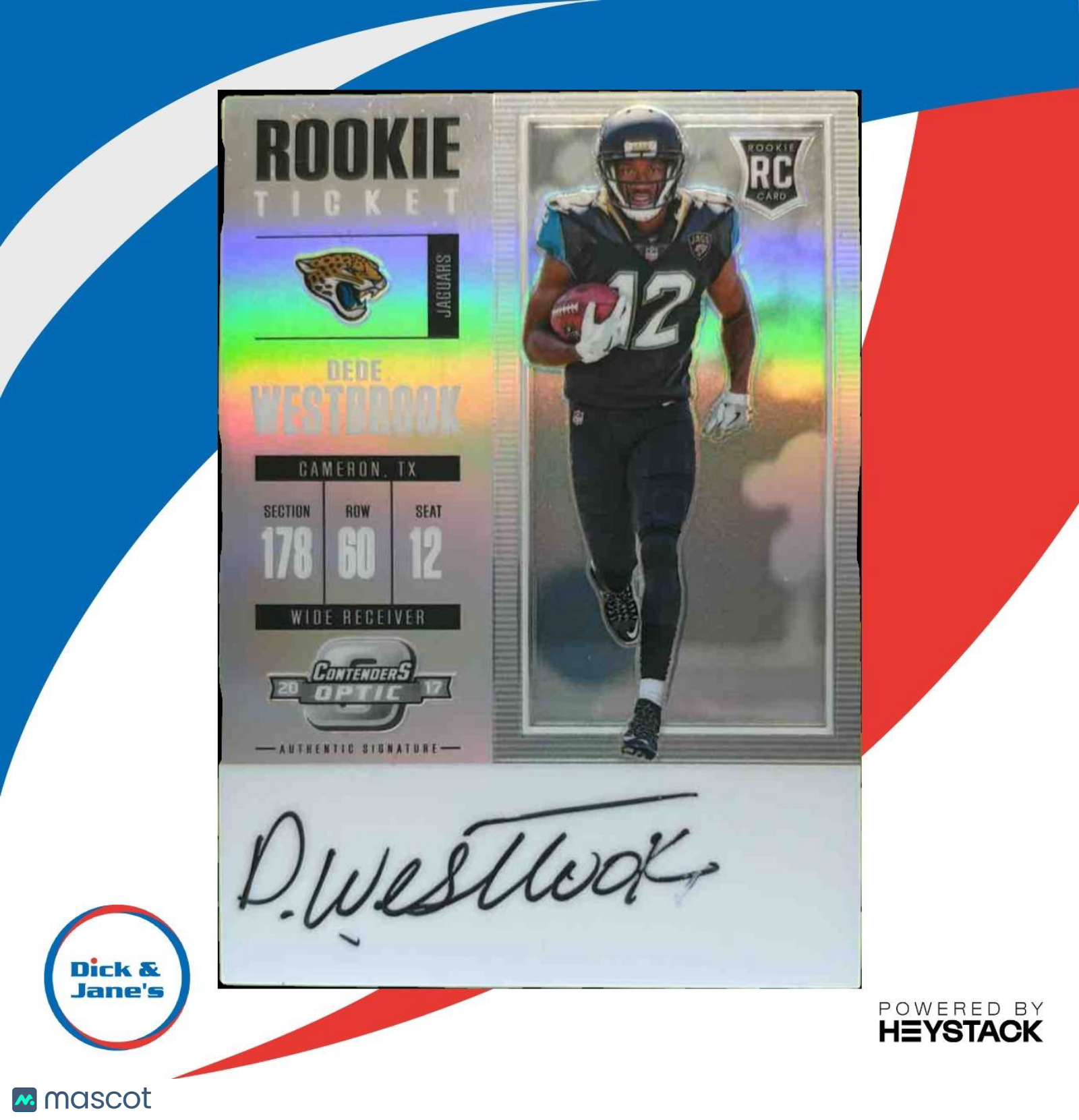 2017 Contenders Optic Dede Westbrook #129 RPS Auto RC Jacksonville Jaguars - Sports Cards