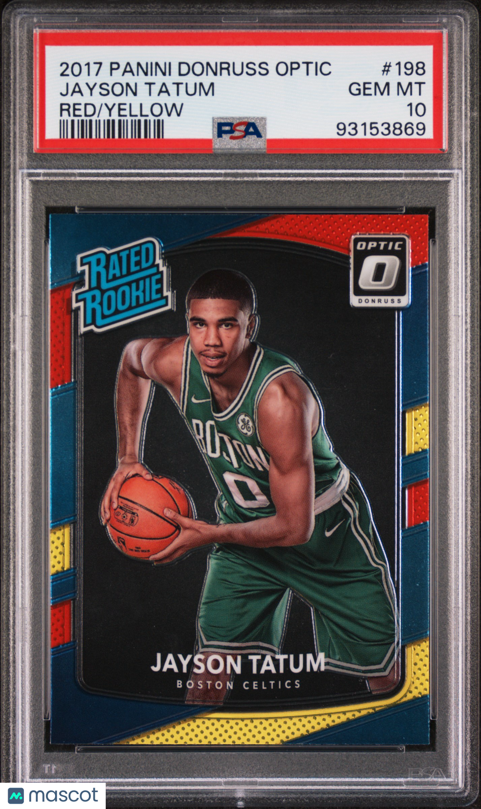 2017 Donruss Optic Jayson Tatum Red Yellow Rookie #198 PSA 10 Boston Celtics - Graded Sports Cards