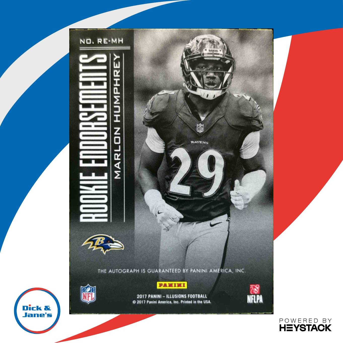 2017 Illusions Marlon Humphrey Rookie Endorsements Blue 23/50 RC Auto Baltimore - Sports Cards