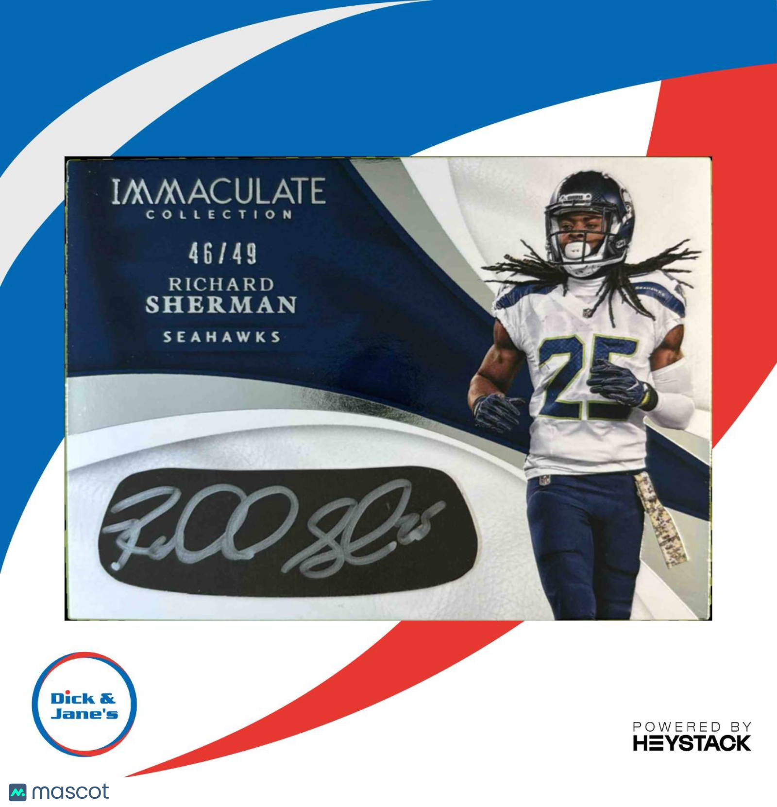 2017 Immaculate Collection Richard Sherman Eye Black Auto /49 Seattle Seahawks - Sports Cards