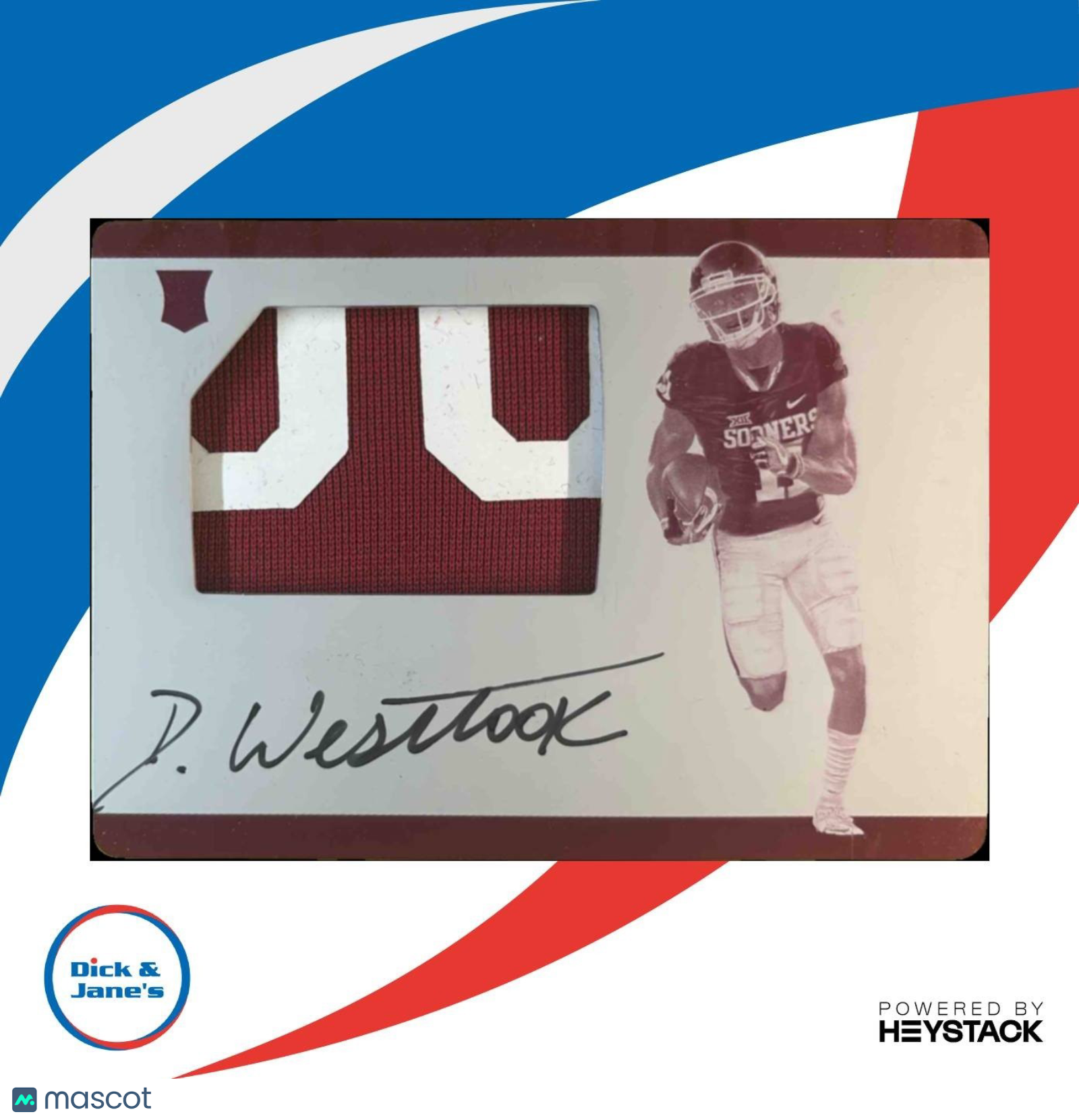 2017 National Treasures Collegiate Dede Westbrook Patch Auto Plate 1/1 RC - Sports Cards