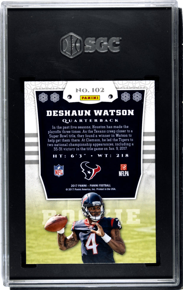 2017 Panini Deshaun Watson #102 SGC 10 - Graded Sports Cards