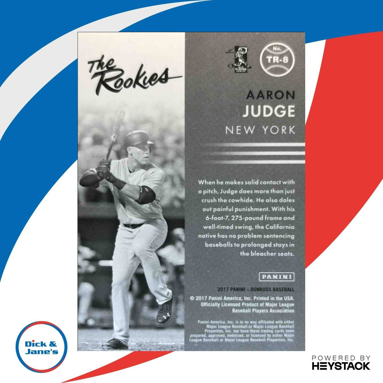 2017 Panini Donruss Aaron Judge The Rookies #TR-8 RC New York Yankees - Sports Cards