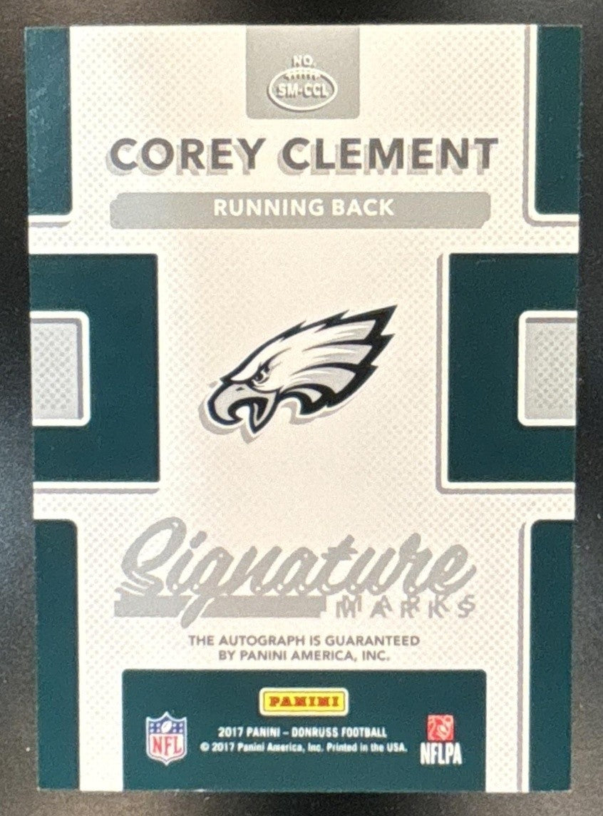 2017 Panini Donruss Corey Clement Signature Marks Auto RC Philadelphia Eagles - Sports Cards