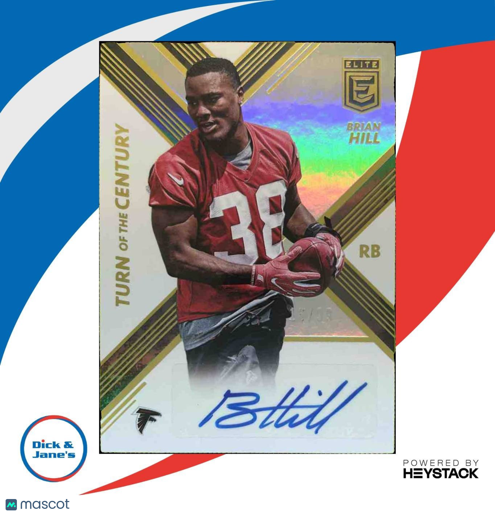 2017 Panini Donruss Elite Brian Hill Turn of the Century Auto /99 RC Falcons - Sports Cards