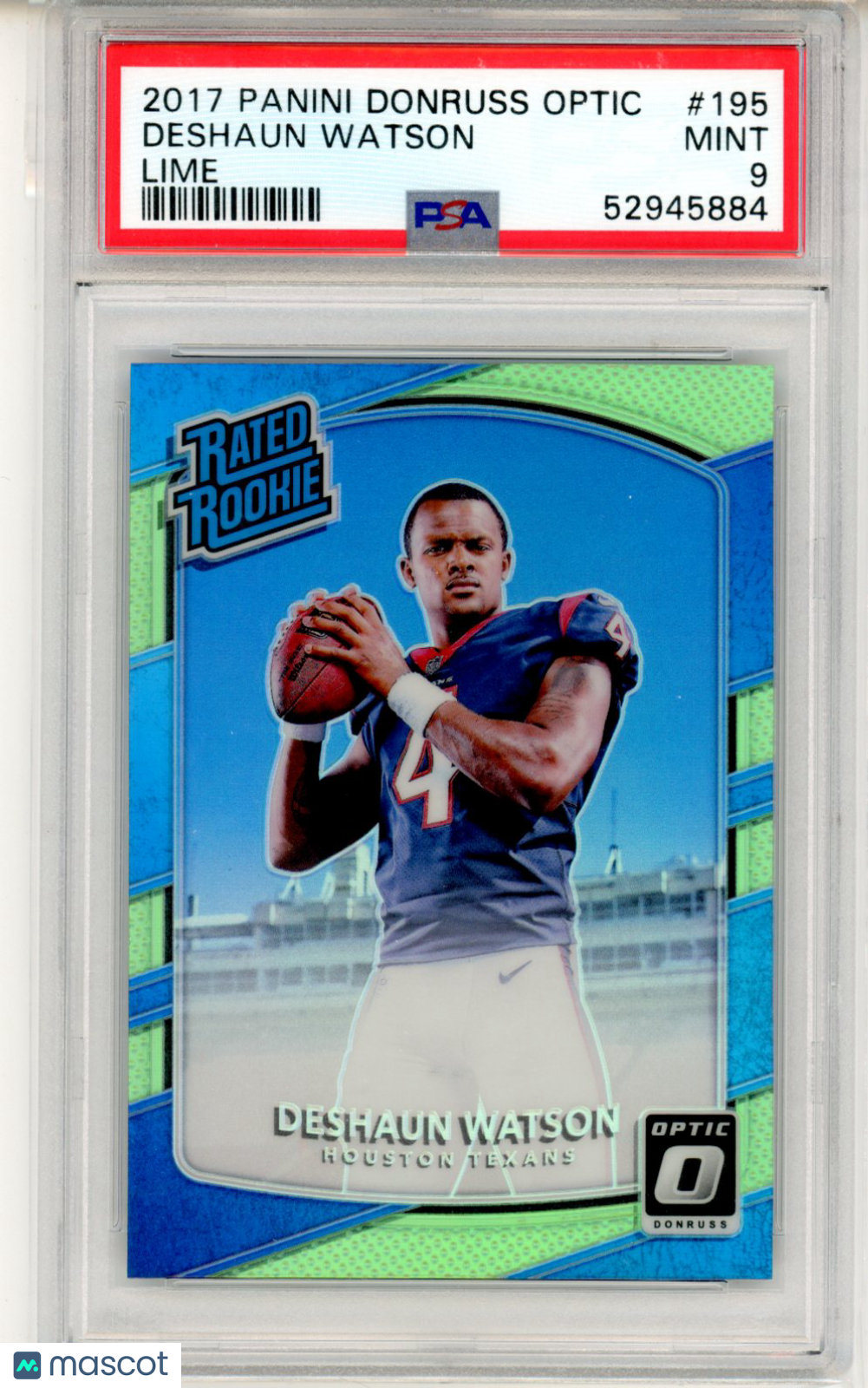 2017 Panini Donruss Optic Deshaun Watson Lime #195 PSA 9 - Graded Sports Cards