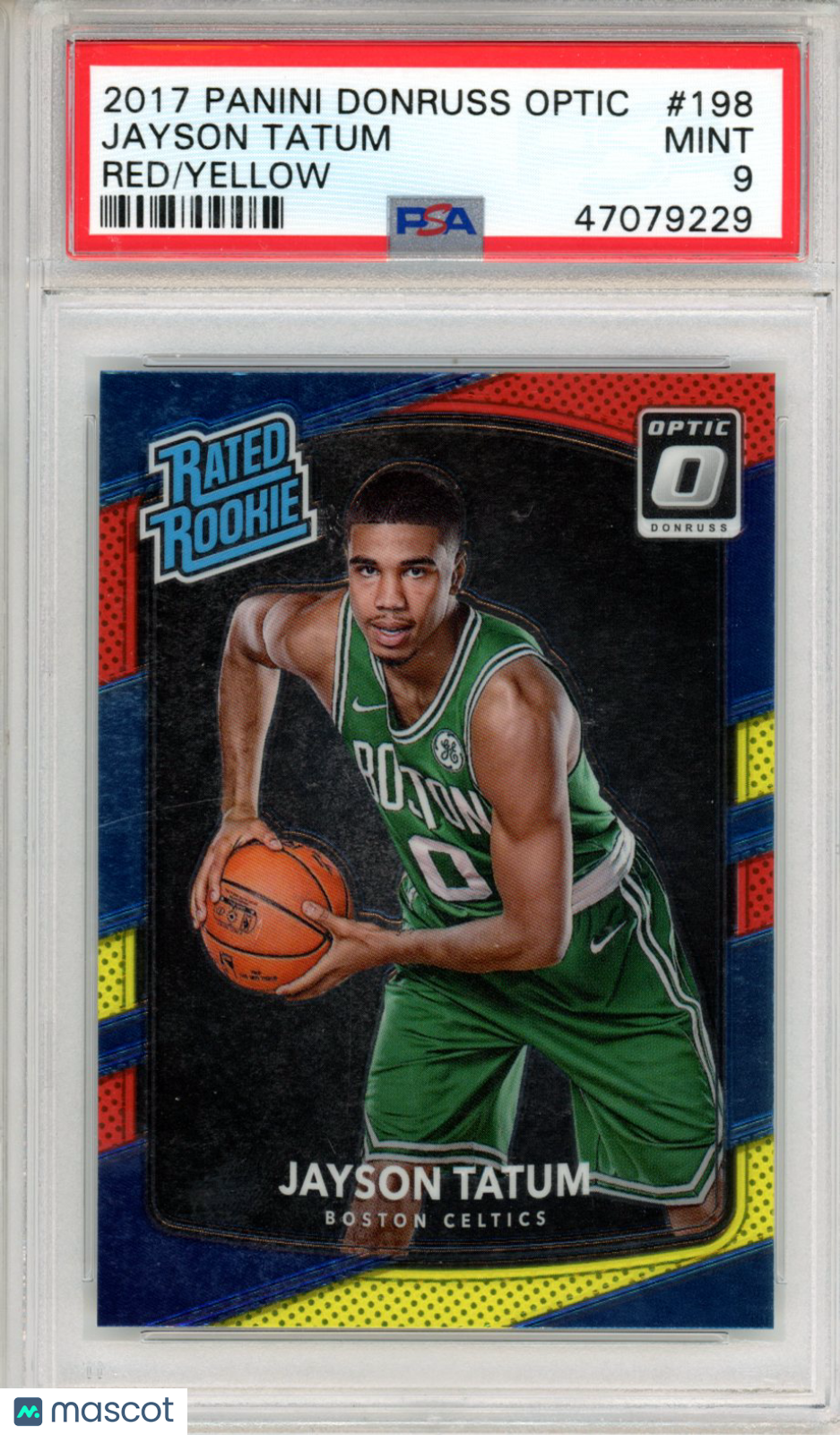 2017 Panini Donruss Optic Jayson Tatum Red Yellow #198 PSA 9 - Graded Sports Cards