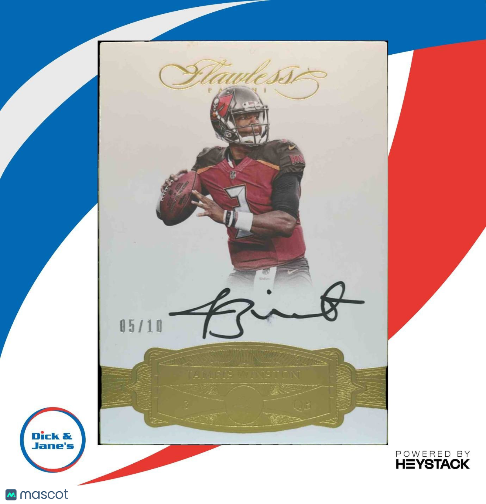 2017 Panini Flawless Jameis Winston Signatures /10 Auto Tampa Bay Buccaneers - Sports Cards