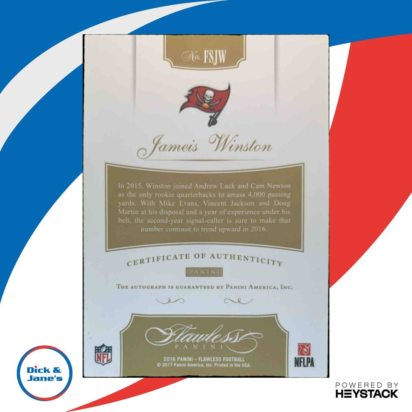 2017 Panini Flawless Jameis Winston Signatures /10 Auto Tampa Bay Buccaneers - Sports Cards