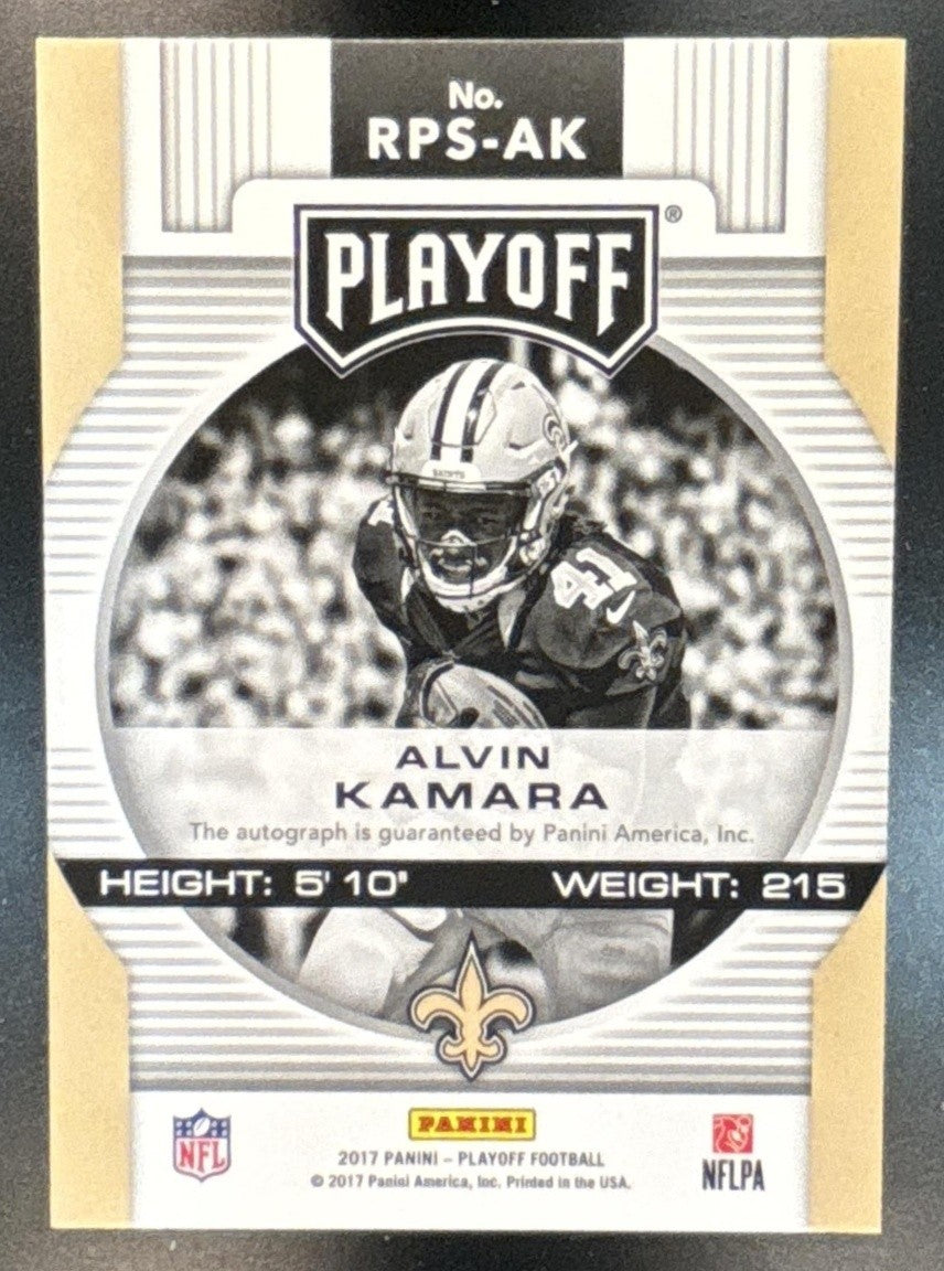 2017 Panini Playoff Alvin Kamara RPS Auto Hail Mary RC New Orleans Saints - Sports Cards