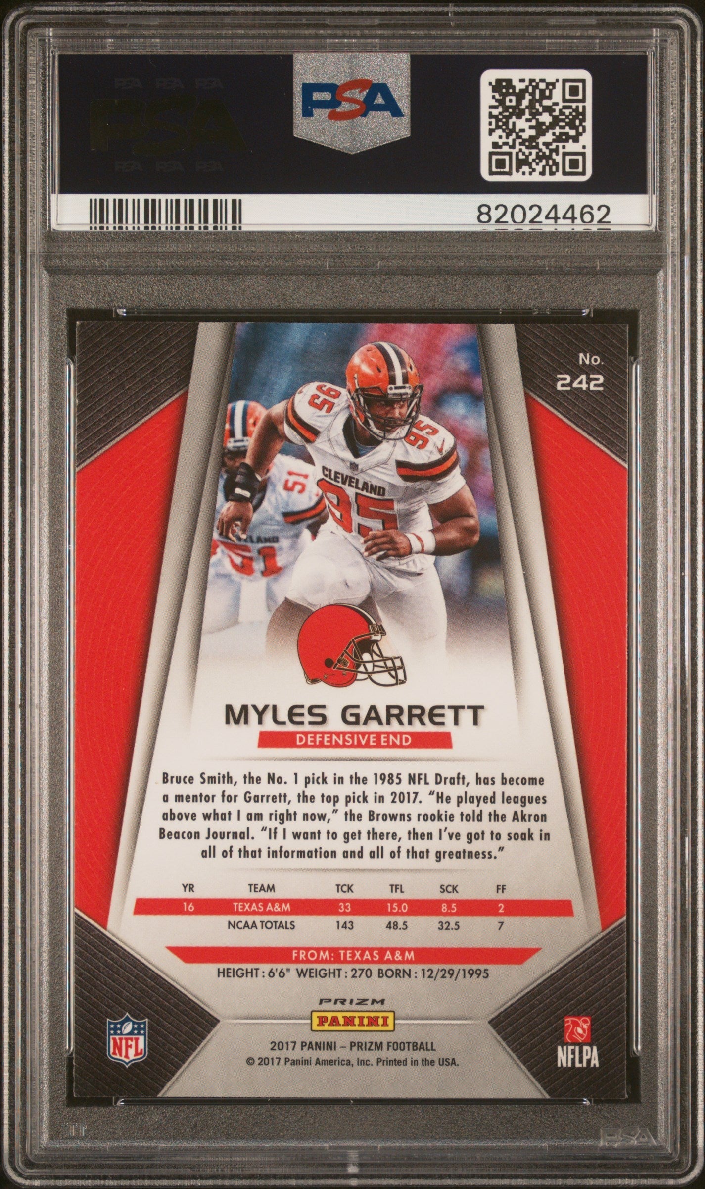 2017 Panini Prizm Myles Garrett #242 PSA 10 - Graded Sports Cards