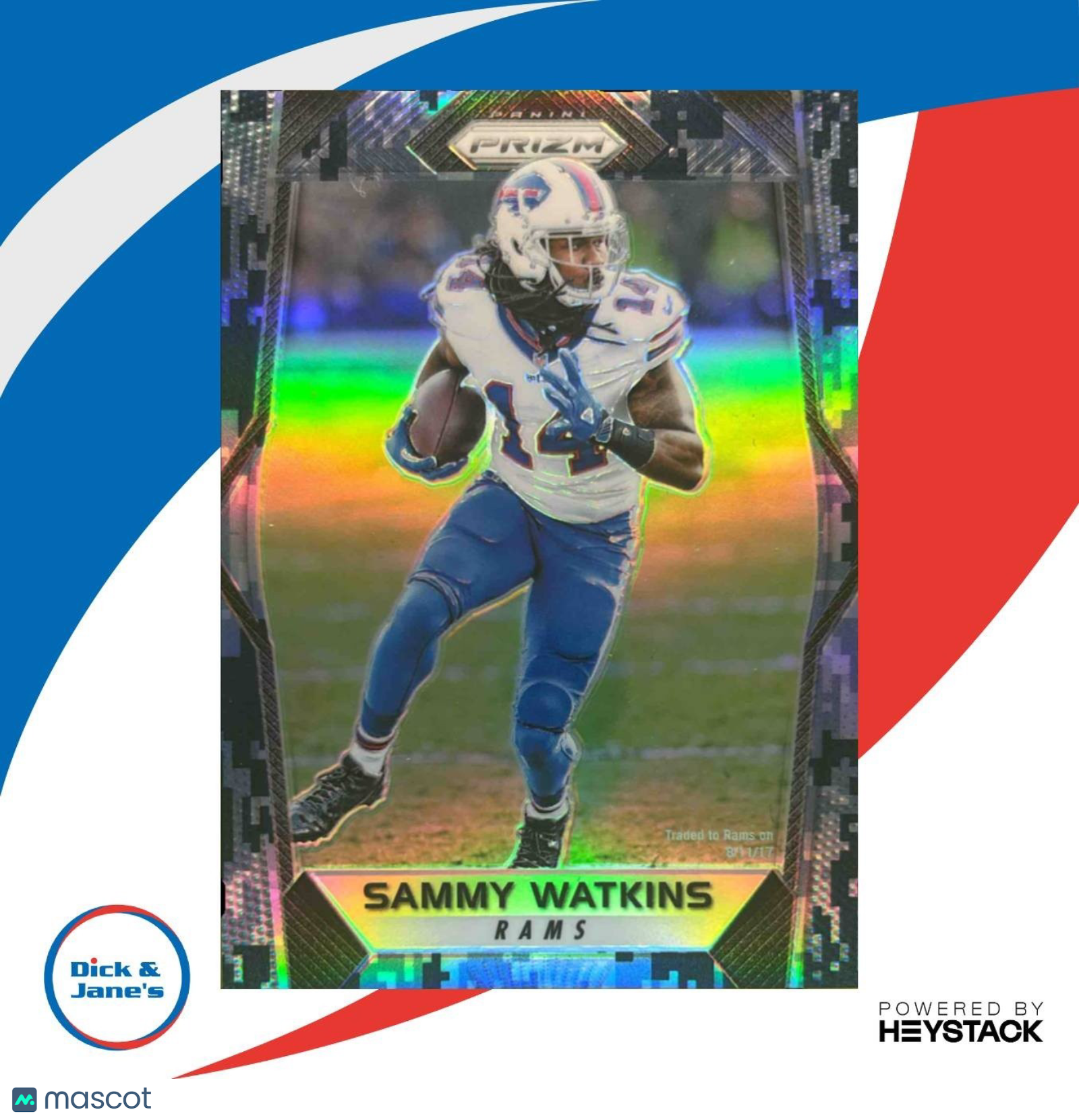 2017 Panini Prizm Sammy Watkins Camo 13/25 #178 Los Angeles Rams - Sports Cards