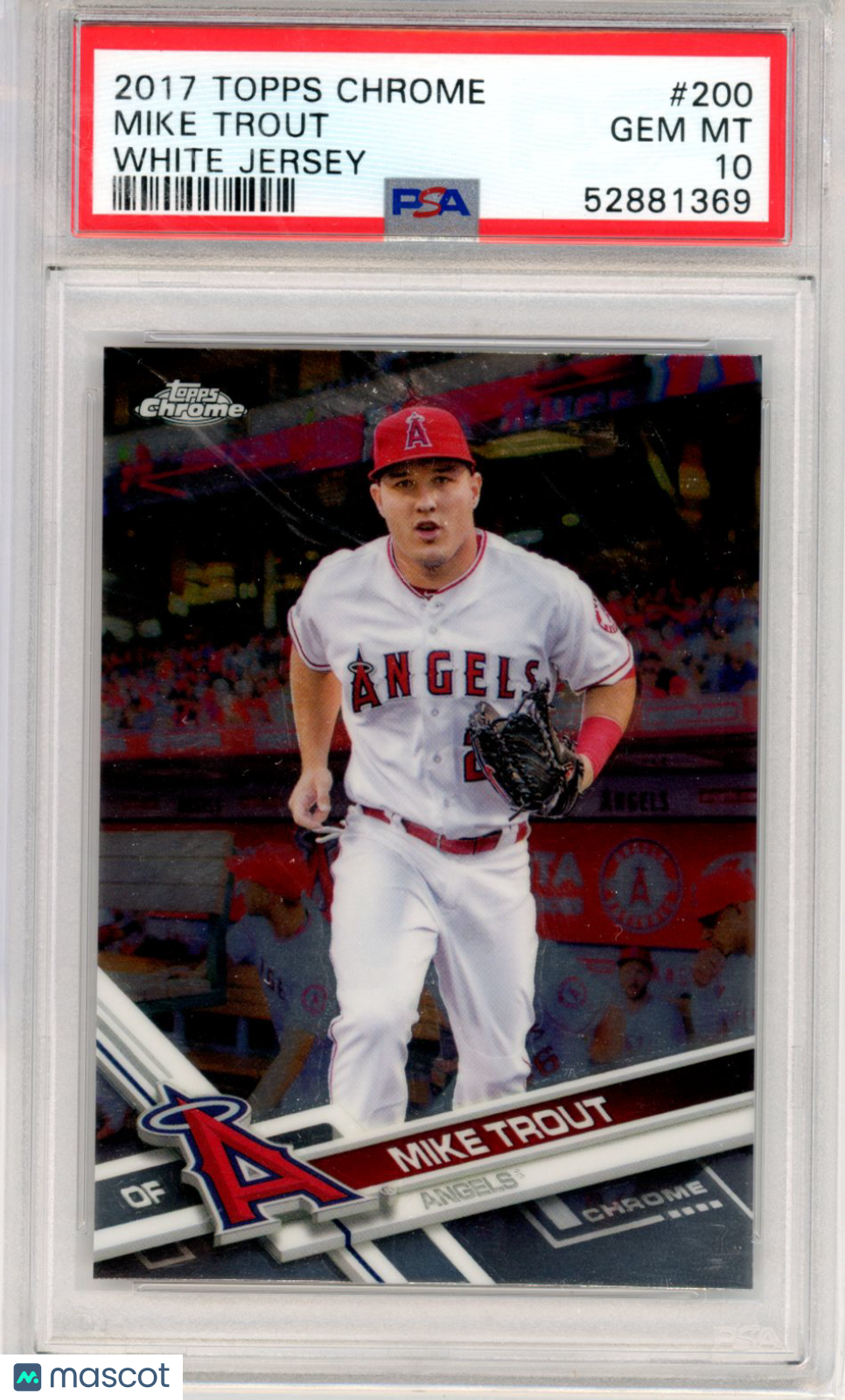 2017 Topps Chrome Mike Trout White Jersey #200 PSA 10 - Graded Sports Cards