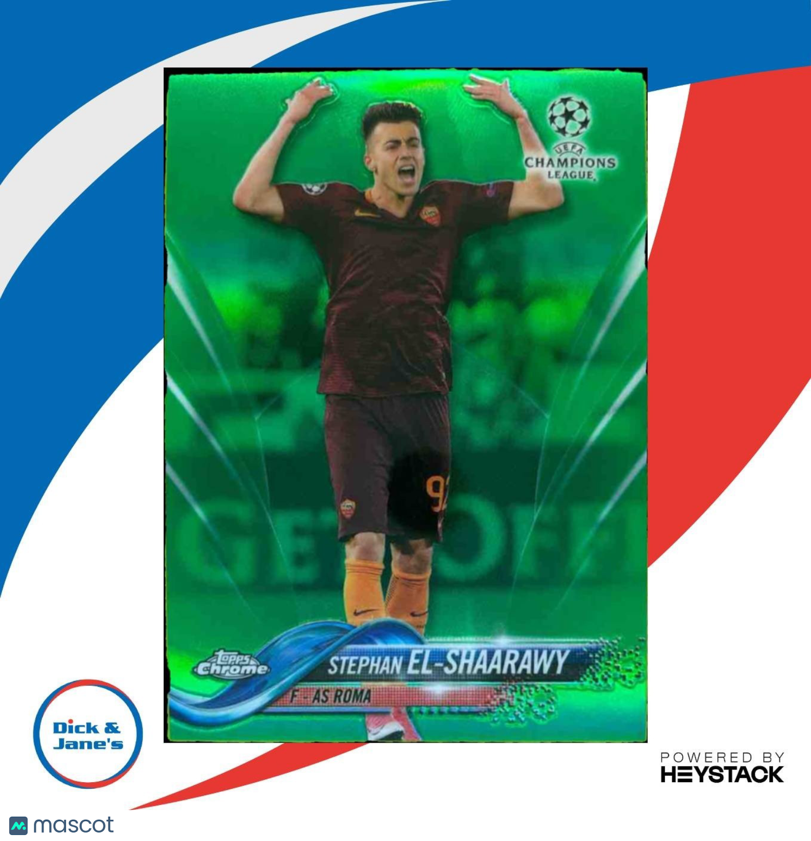 2017 Topps Chrome UEFA Champions League Stephan El Shaarawy Green /99 #92 Roma - Sports Cards