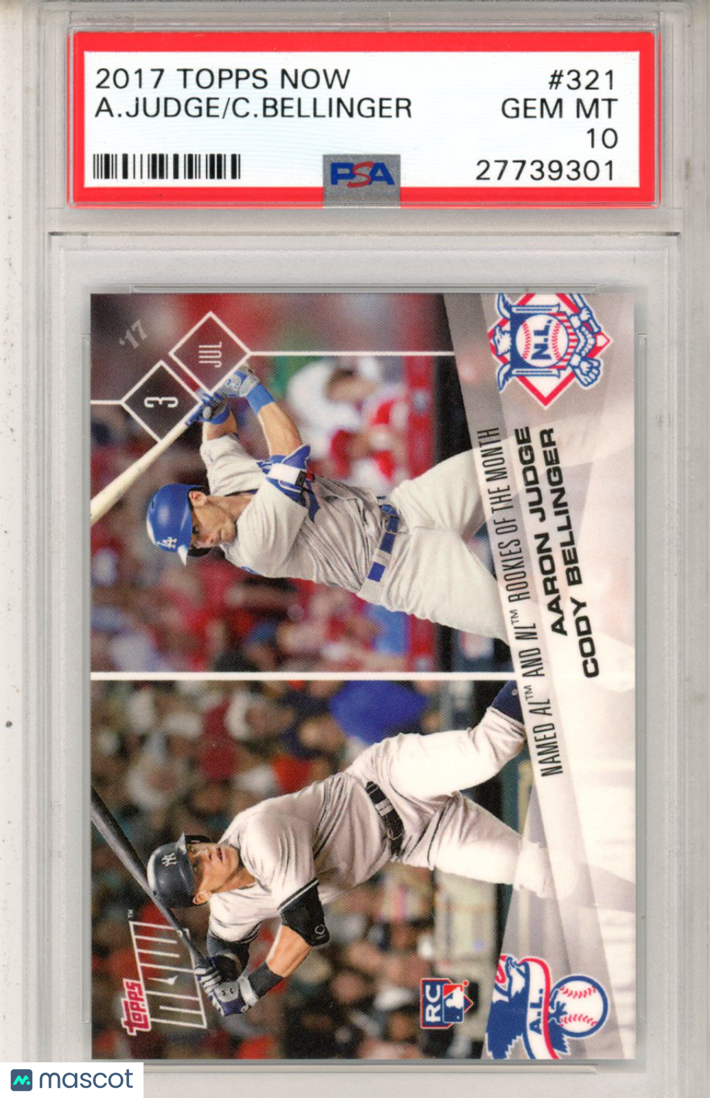 2017 Topps Now C. Bellinger A. Judge #321 PSA 10 - Graded Sports Cards