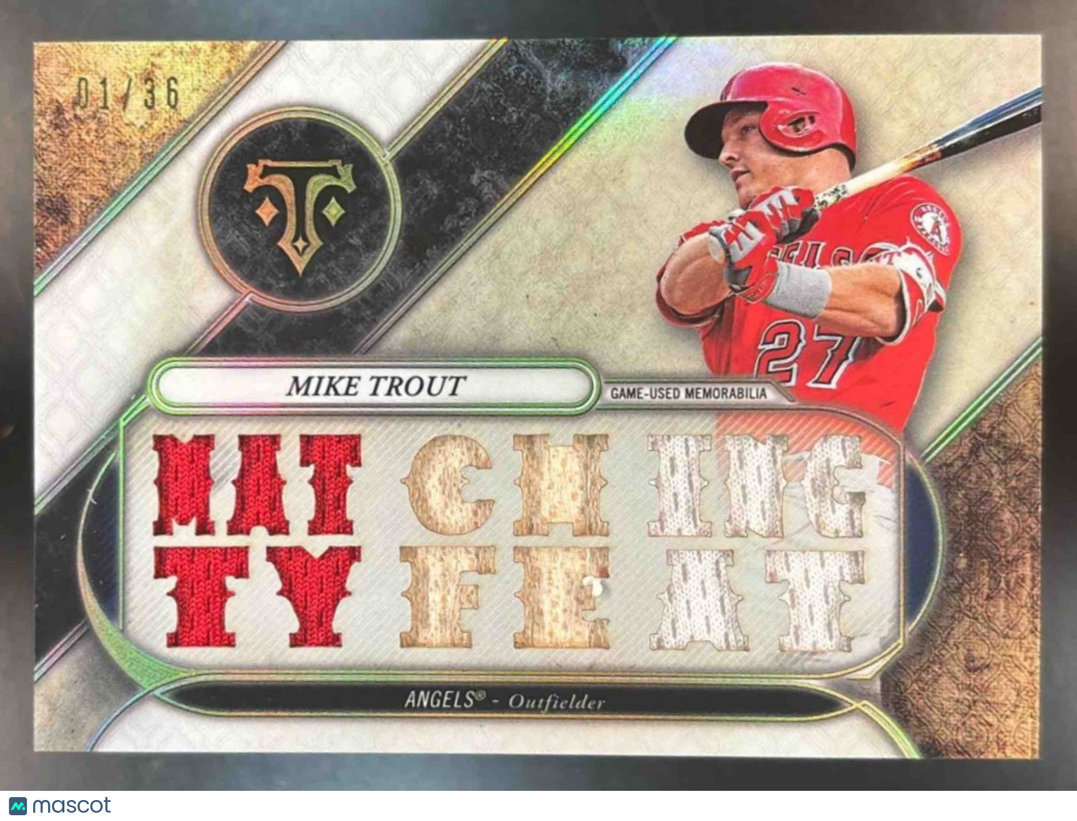 2017 Topps Triple Threads Mike Trout Relics Book End 1/36 #TTR-MO2 Angels - Sports Cards