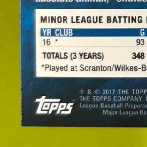 2017 Topps Update Aaron Judge Set Variations #287 RC New York Yankees - Sports Cards