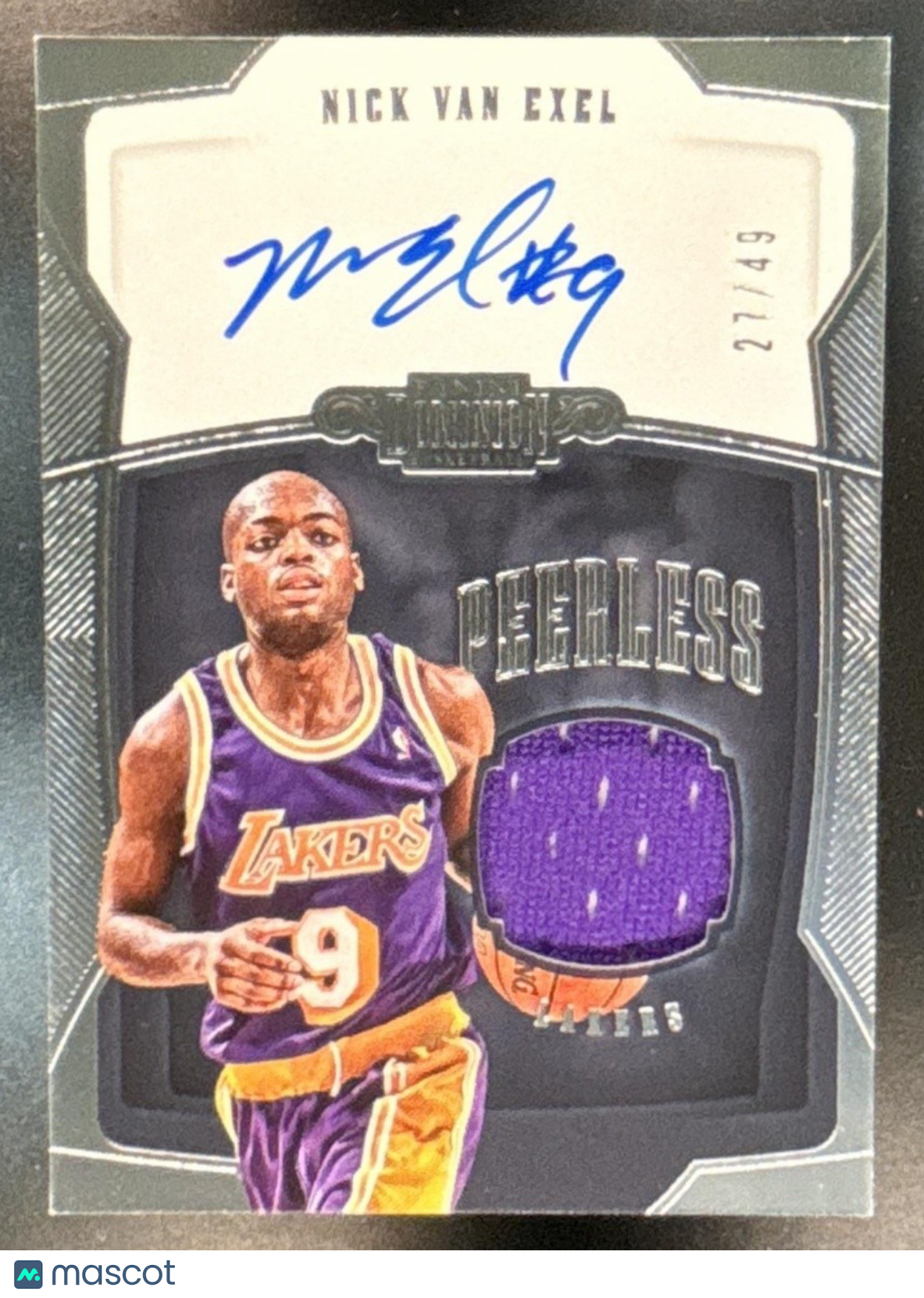 2018-19 Panini Dominion Nick Van Exel Peerless Jersey Auto /49 Lakers - Sports Cards