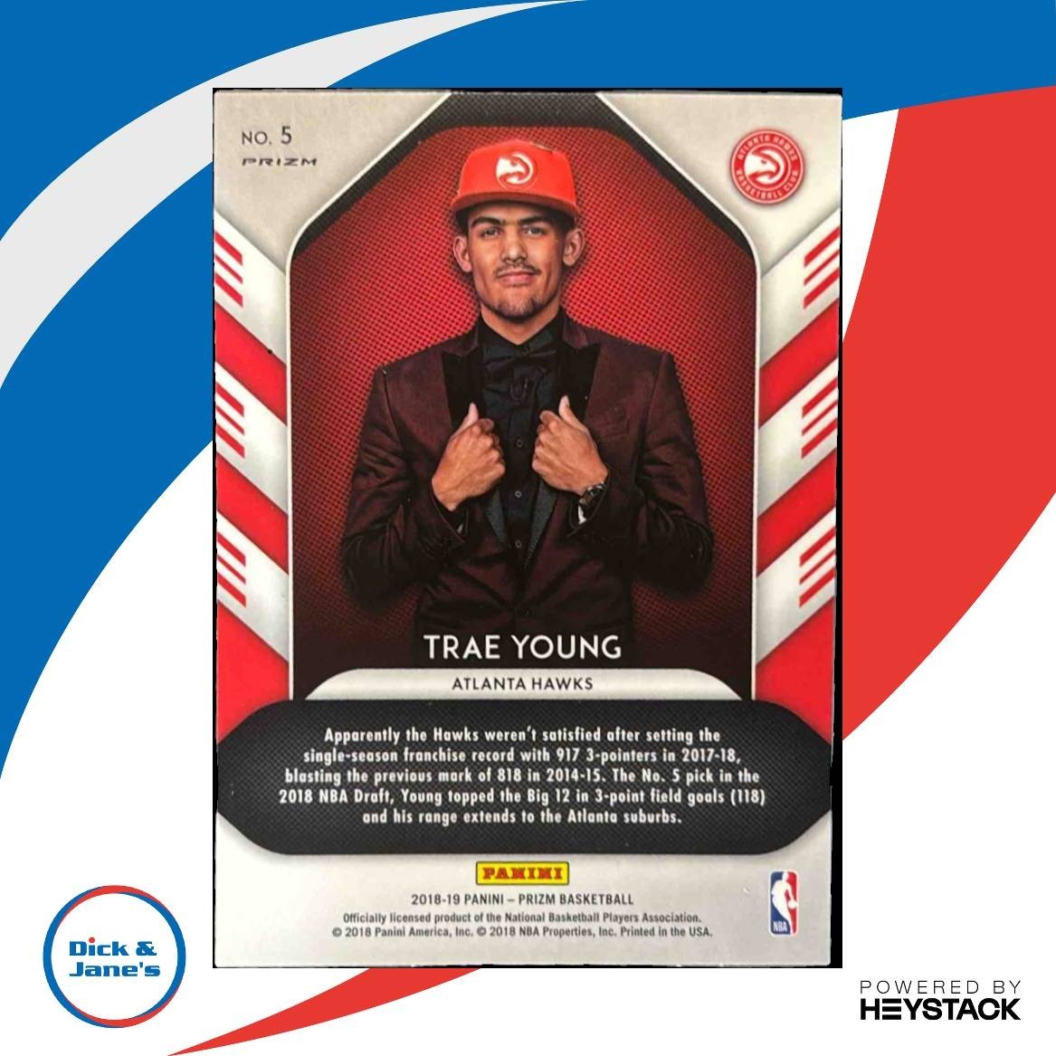 2018-19 Panini Prizm Trae Young Luck of the Lottery Hyper #5 RC Atlanta Hawks - Sports Cards