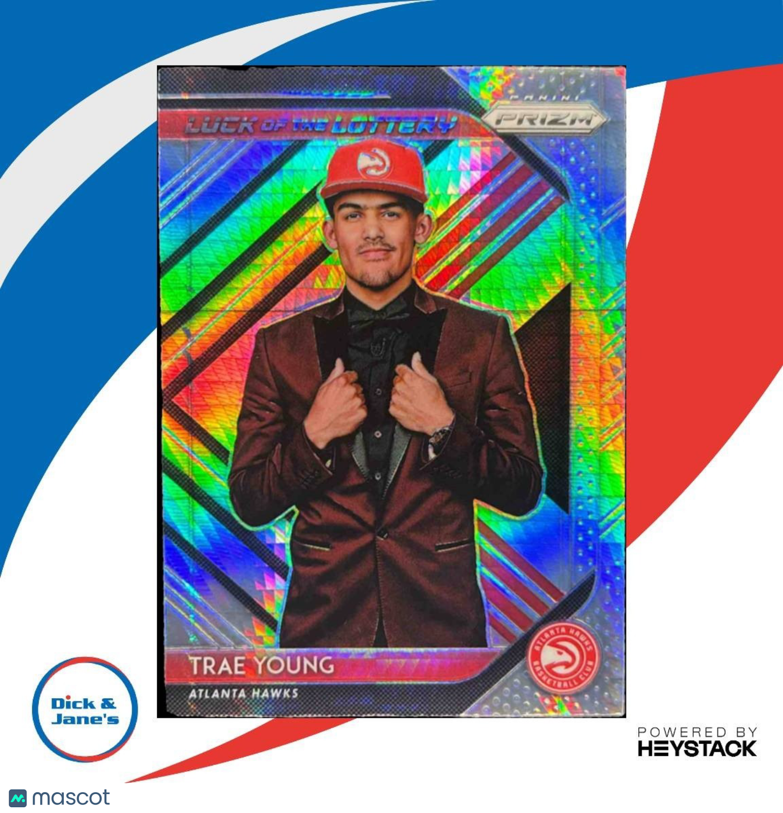 2018-19 Panini Prizm Trae Young Luck of the Lottery Hyper #5 RC Atlanta Hawks - Sports Cards