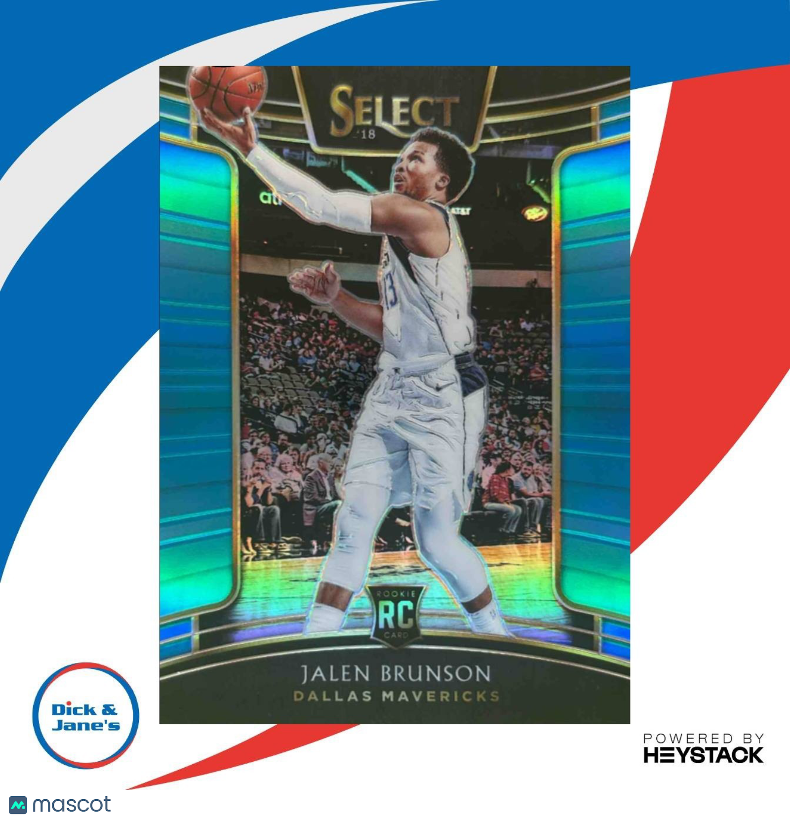 2018-19 Panini Select Jalen Brunson Light Blue Prizms 58/299 #8 RC Mavericks - Sports Cards