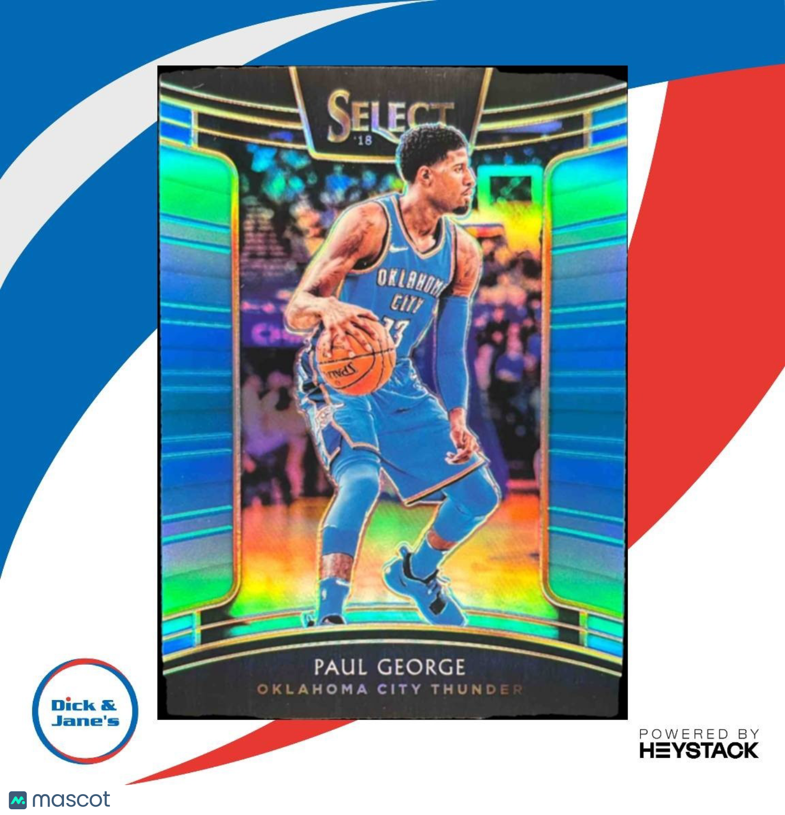 2018-19 Panini Select Paul George Light Blue /299 #53 Oklahoma City Thunder - Sports Cards