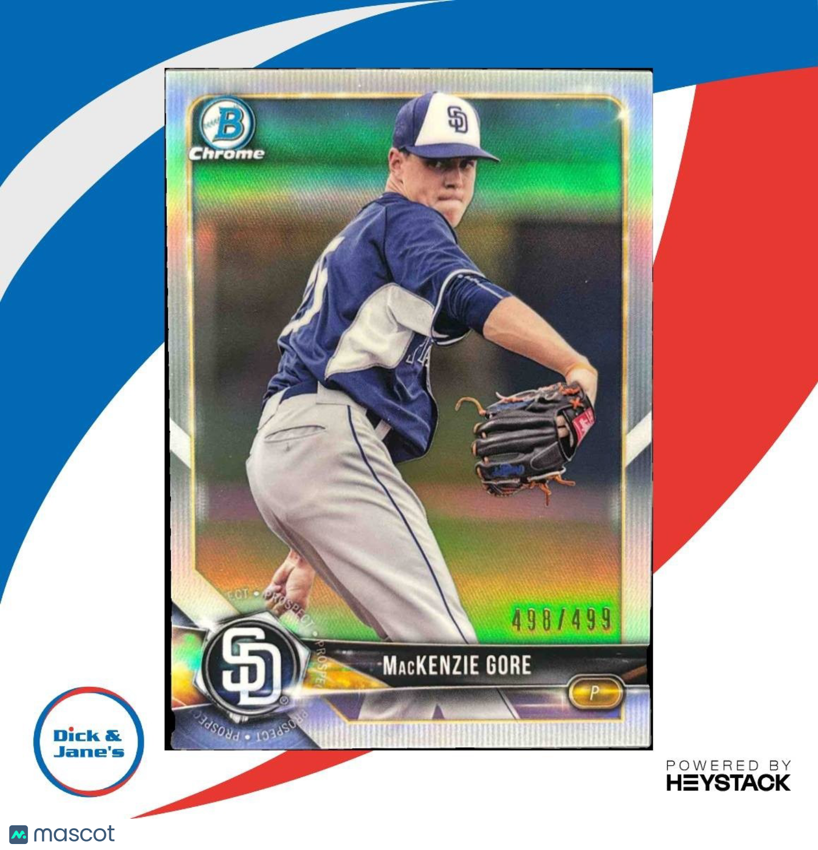 2018 Bowman MacKenzie Gore Chrome Prospects Refractor /499 #BCP131 Padres - Sports Cards