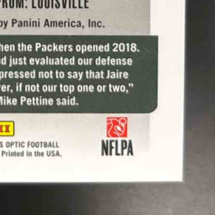 2018 Contenders Optic Jaire Alexander Purple Auto /99 #150 RC Green Bay Packers - Sports Cards