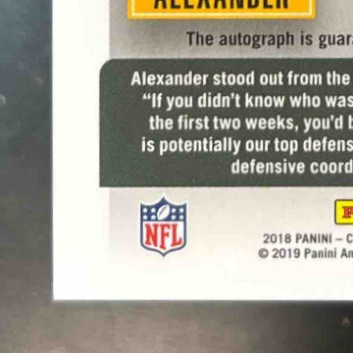 2018 Contenders Optic Jaire Alexander Purple Auto /99 #150 RC Green Bay Packers - Sports Cards
