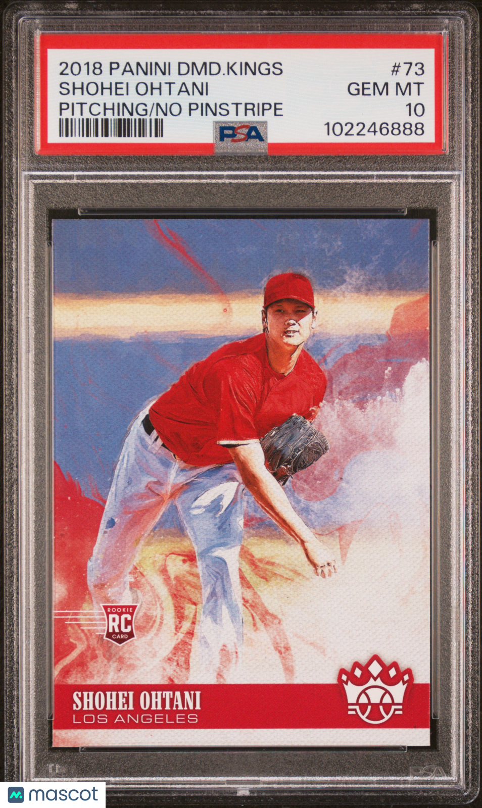 2018 Diamond Kings Shohei Ohtani Pitching No Pinstripe Rookie PSA 10 Los Angeles - Graded Sports Cards