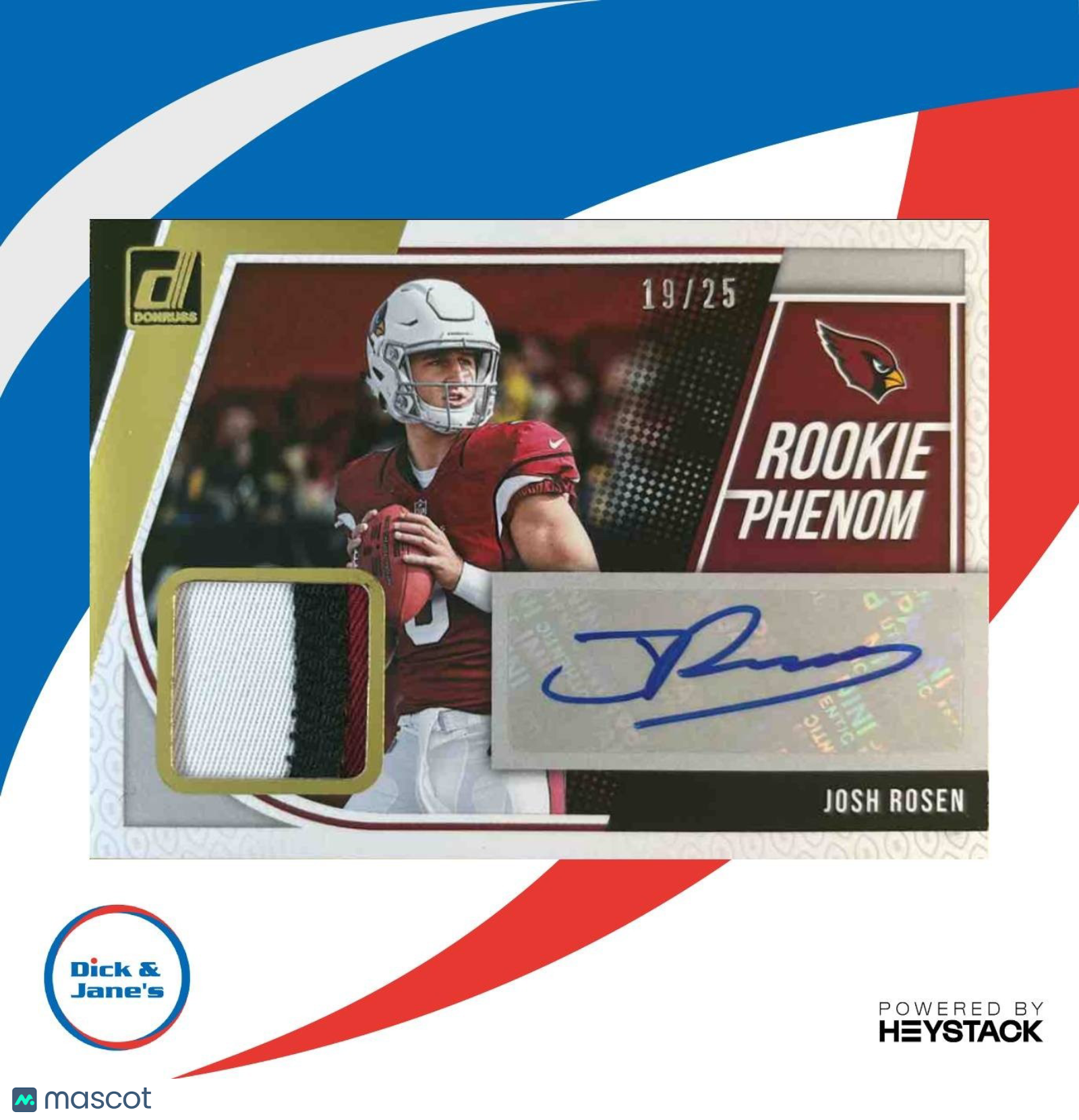 2018 Donruss Josh Rosen Rookie Phenom Jersey Auto Prime /25 #2 RC Cardinals - Sports Cards