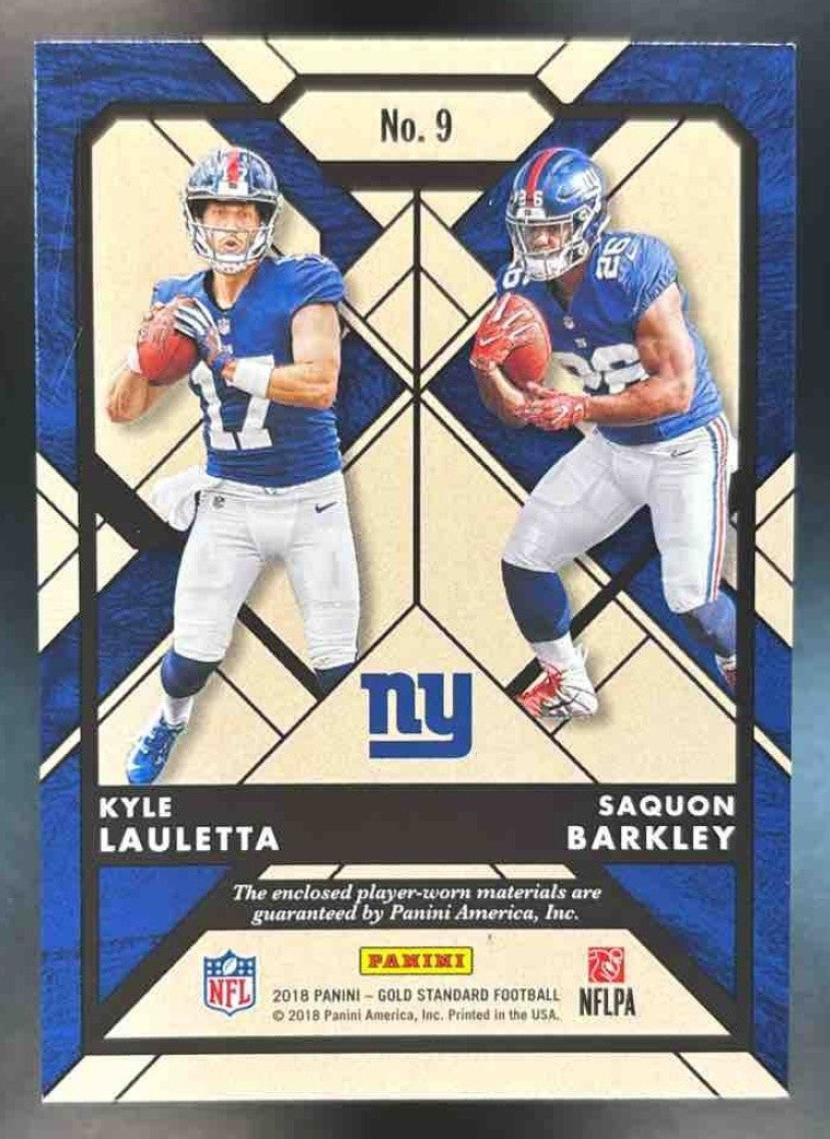 2018 Gold Standard Kyle Lauletta Saquon Barkley Newly Minted Dual Patch /199 RC - Sports Cards